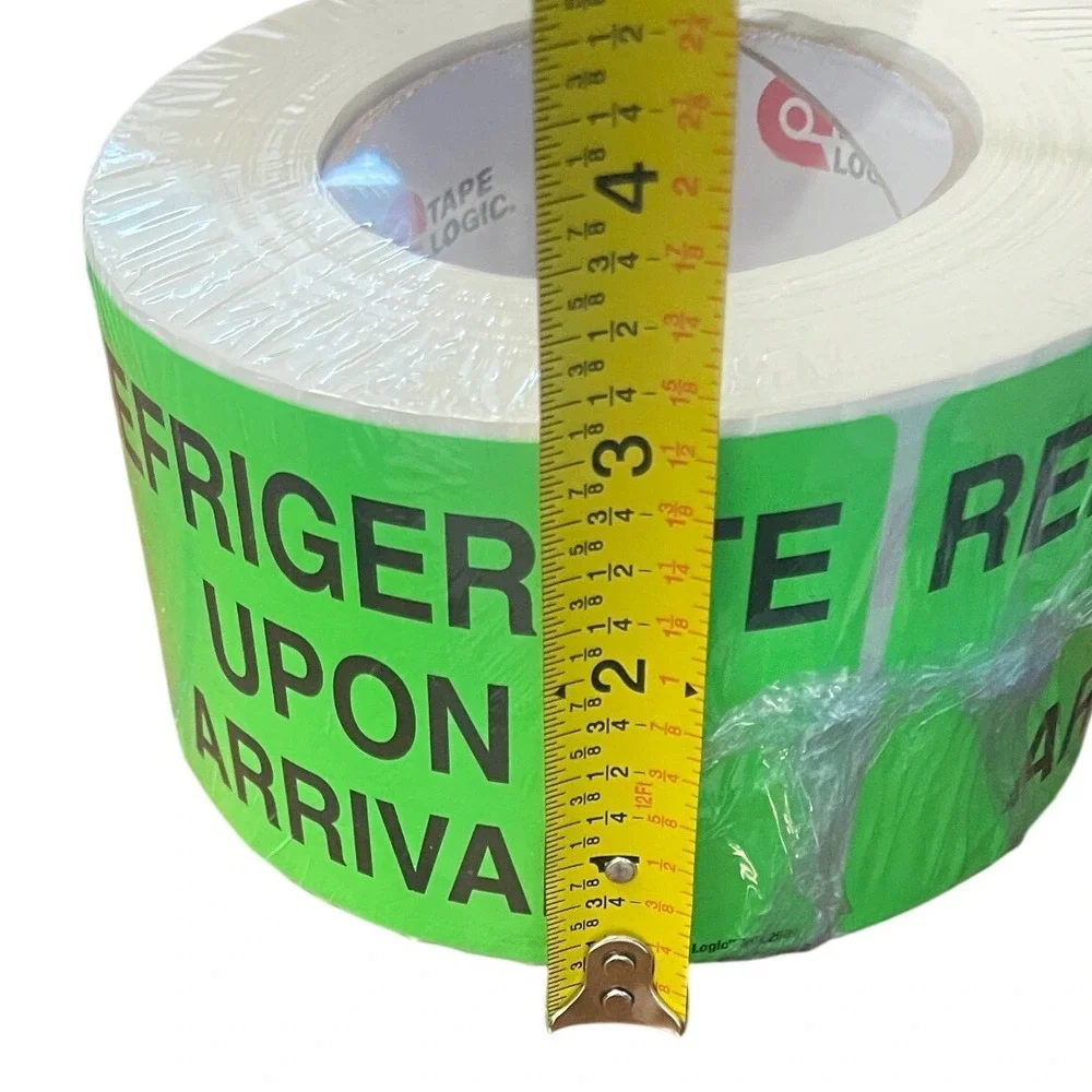 Tape Logic DL2601 Refrigerate Upon Arrival Labels 3x5 Neon Green 500 Roll NEW
